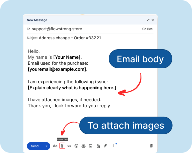 Screenshot showing email body